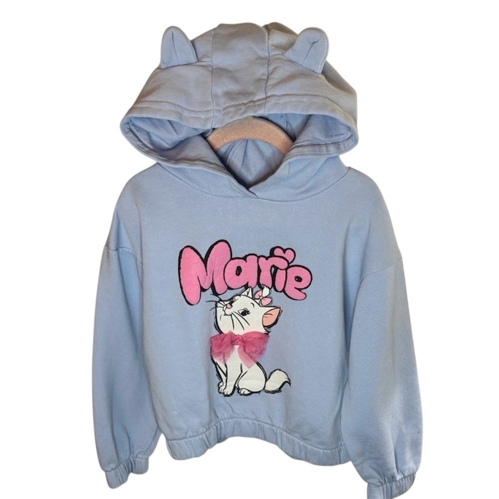 Cute Disney Marie From Aristocats Blue Hoodie 4-5 years 71% Cotton 29% Polyester